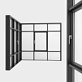 Modern Casement Windows With Black Frames And Clear Glass Panels Design