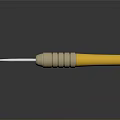 Household Utility Tool With Yellow Handle And Coiled Silver Metal Shank