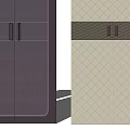 Modern Cabinet Doors With Green Copper Purple Beige Textured Panels And Decorative Strips