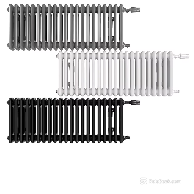 Modern Black White and Grey Radiators With Stylish Design for Home Heating 3d model 