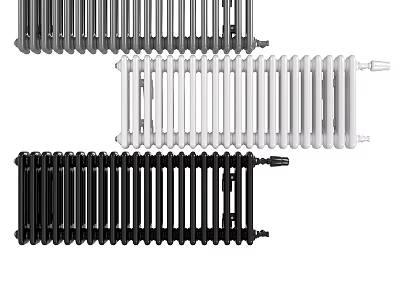 Modern Black White and Grey Radiators With Stylish Design for Home Heating 3d model