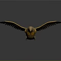 Golden Bird Model With Decorative Wings And Small Wheels 3d model