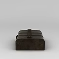 Modern Tech Exhibition Hall Showcasing Brown Leather Toolbox With Handle 3d model