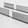 Decorative Metal Railings Featuring Four Different Design Patterns And Structures 3d model