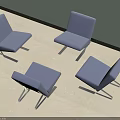 Stylish Blue Upholstered Accent Chairs With Modern Metal Legs For Living Room Decor