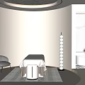 Serene SPA Sauna Interior With Round Ceiling Light Cozy Seats And Soft Ambient Lighting