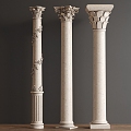 European-style carved column Roman column column 3d model