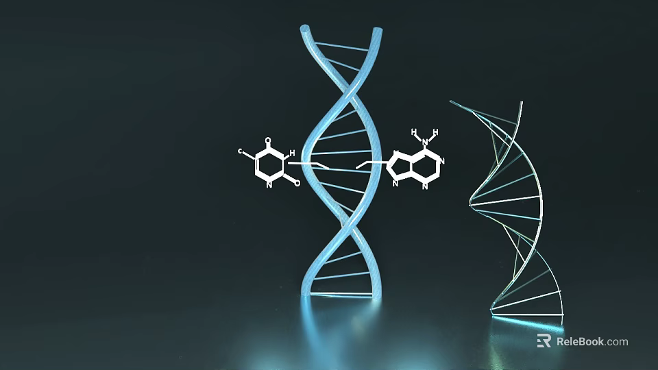 Advanced Medical Device for Genetic Testing with DNA Double Helix and Molecular Structure 3d model 