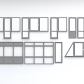 Various Modern Window And Door Designs With Glass Panels And Frames 3d model