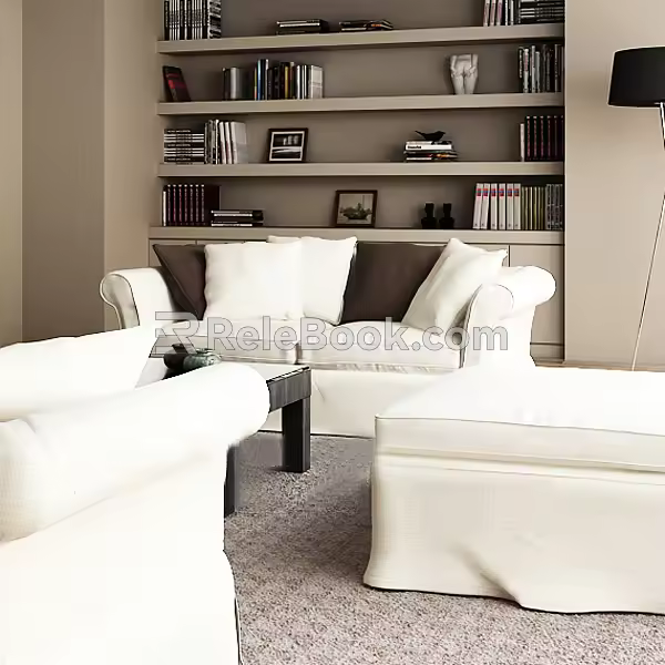 Sofa coffee table combination 3d model