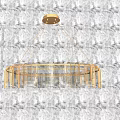 Elegant Modern Chandelier Round Design With Metal Frame Glass Elements And Bright Lighting Effect