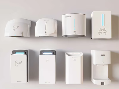 White Daily Electrical Appliances with Modern Design for Home and Commercial Hygiene Use 3d model
