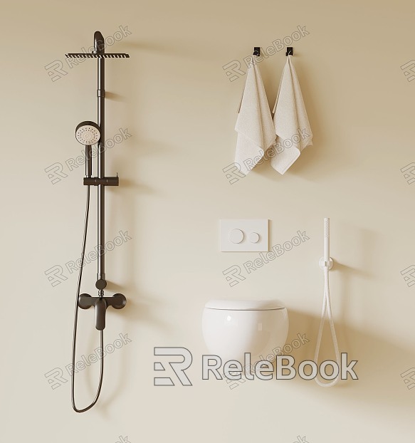 Modern Shower Combination Toilet Shower Towel Rack model