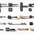 Modern door handle door handle fingerprint lock password lock 3d model