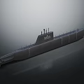 Military Weapon Submarine Gray Hull SS-2 Marking Mast And Antenna Structures
