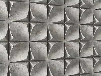 Modern 3D Geometric Wall Decor With Intricate Textured Concrete Tile Pattern 3d model