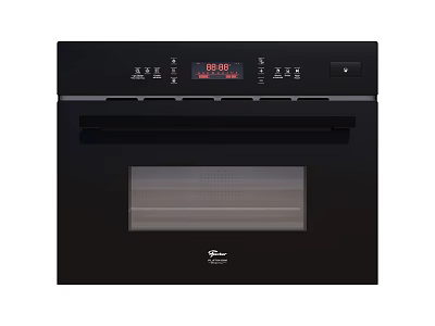 Modern Black Kitchen Electric Oven With Digital Display And Control Panel 3d model