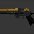 Futuristic Yellow And Black Tactical Pistol With Ergonomic Grip Design