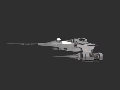 Futuristic Cosmic Spacecraft Design With Streamlined Body And Twin Thruster Engines 3d model