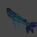 Game Movie Fantasy Character Blue Body Purple Belly With Black Spots And Big Eyes