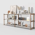 Modern display rack cream display cabinet decorative rack antique rack 3d model