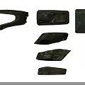 Green Mechanical Parts With Various Shapes And Industrial Metal Design Structures