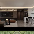 Modern Open Plan Living And Dining Room With Elegant Upscale Comfortable Home Interior Design