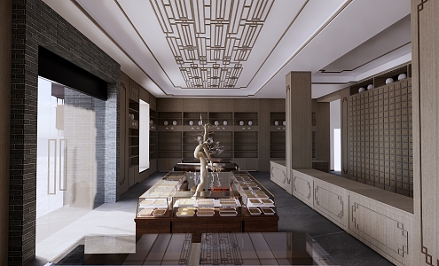 New Chinese Traditional Medicine Hall 3d model