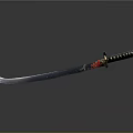 Traditional Japanese Samurai Sword With Decorative Red Gold Sheath And Sharp Blade
