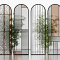 Light Luxury Partition Glass Partition 3d model
