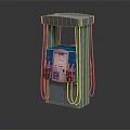 Gas Station Fuel Dispenser Blue And Gray With Fuel Nozzles Hoses Modern Design Control Panel