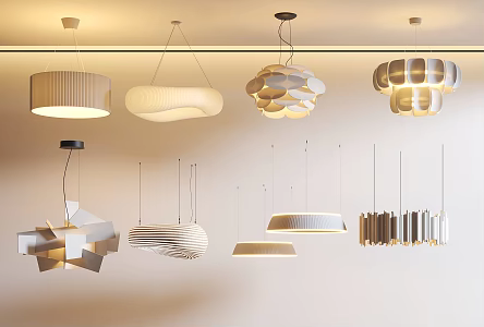 French Cream Style Chandelier Light Luxury Chandelier Combination 3d model
