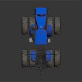 Powerful Blue Agricultural Tractor With Large Tires And Spacious Cab