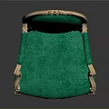 Elegant Classic Green Velvet Chair With Golden Carved Armrests And Ornate Legs