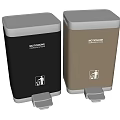 NATUREHOME Decorative Ornament Set With Black Beige Foot Pedal Trash Bins And Waste Sorting Symbols