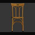 Orange Modern Leisure Chair with Woven Seat and Decorative Arched Backrest for Home