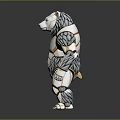 Futuristic Mechanical Bear 3D Model With Armored Body And Metallic Texture