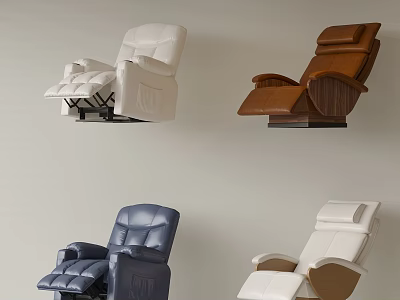 Modern Leather Massage Chairs White Brown Blue Ergonomic Design Various Styles For Home Use 3d model