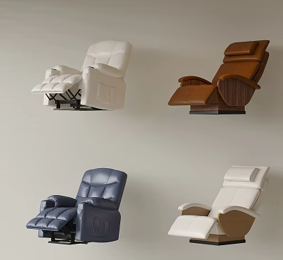 Modern Leather Massage Chairs White Brown Blue Ergonomic Design Various Styles For Home Use 3d model