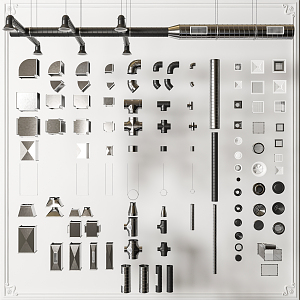 Modern pipeline through pipeline combination 3d model