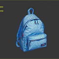 JanSport Blue Backpack Lightweight Design With Double Shoulder Straps And Zipper Pockets 3d model