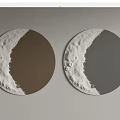Modern Circular Wall Decor with Moon Surface Texture and Brown Gray Colors 3d model