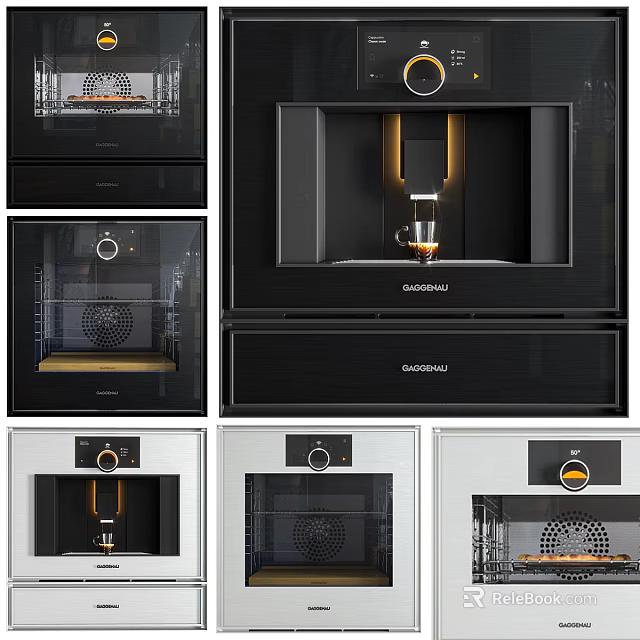 Gaggenau Modern Kitchen Appliances With Black Silver Built In Various Styles 3d model 