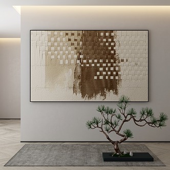 Modern abstract painting decorative painting 3d model