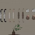 Jane O handle door handle combination 3d model