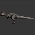 Realistic Gray Textured Dinosaur Standing On Dark Background With Detailed Features 3d model
