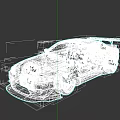 Black Modified Racing Car with Rear Spoiler White Red Graphics and Aerodynamic Body Kit