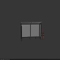 Modern Bus Shelter With Black Roof Transparent Panels Bench And Trash Can