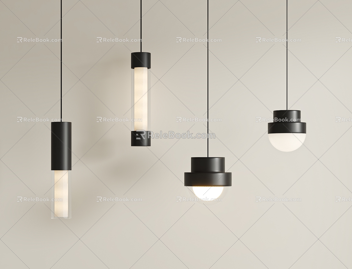 Modern chandelier combination 3d model