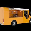 Yellow Food Truck With Open Side Door and Retractable Awning for Mobile Service